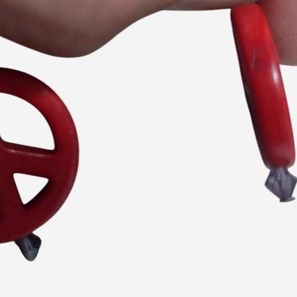 Peace sign‎ earrings dangle - Picture 2 of 3